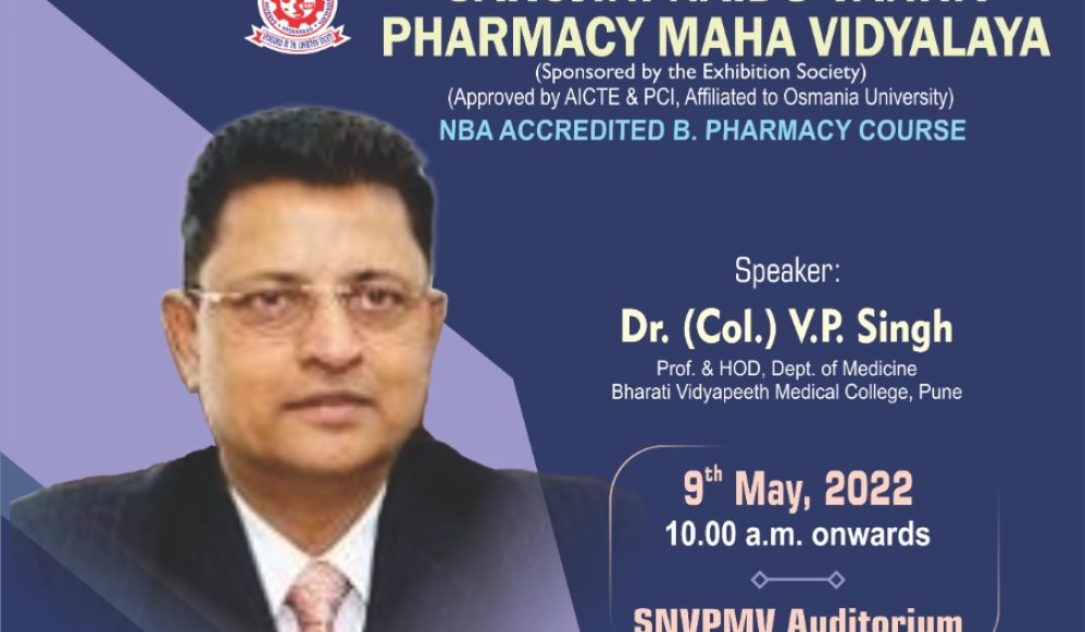 Pharmacotherapeutics Seminar-2022 on 09-05-2022 by Dr.(Col) V.P.Singh